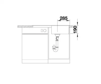 blanco zia 5 s 527386 keukenspoelbak silgranit vulkaangrijs omkeerbaar opbouw excenter 5