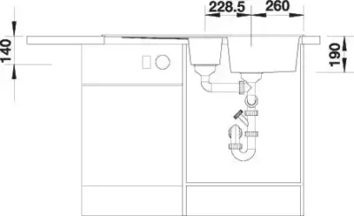 blanco zia 6 s 514740 keukenspoelbak silgranit antraciet omkeerbaar opbouw excenter 7