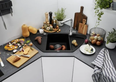 blanco zia 9 e 526030 enkele keukenspoelbak silgranit zwart opbouw excenter 3