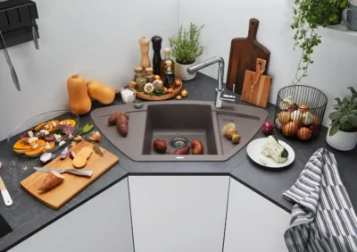 blanco zia 9 e 527211 enkele keukenspoelbak silgranit zacht wit opbouw excenter 2