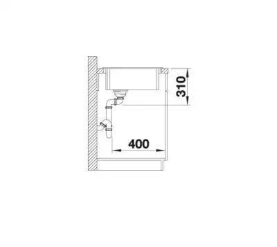 blanco zia 9 e 527211 enkele keukenspoelbak silgranit zacht wit opbouw excenter 6