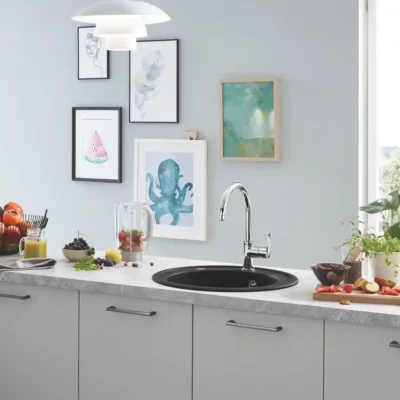 grohe k200 keukenspoelbak composiet opbouw graniet zwart 31656ap0 2