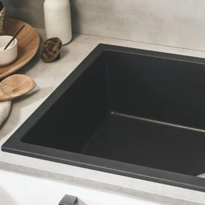grohe k500 keukenspoelbak composiet opbouw graniet zwart 31645ap0 excenter 2