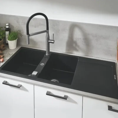 grohe k500 keukenspoelbak composiet opbouw graniet zwart 31647ap0 excenter 1