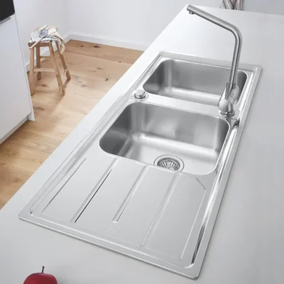 grohe k500 keukenspoelbak opbouw rvs gesatineerd 31588sd0 excenter 1