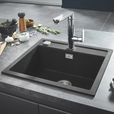 grohe k700 keukenspoelbak composiet opbouw graniet zwart 31651ap0 excenter 1