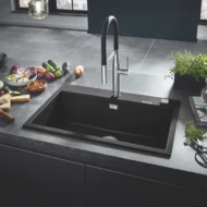 grohe k700 keukenspoelbak composiet opbouw graniet zwart 31652ap0 excenter 1