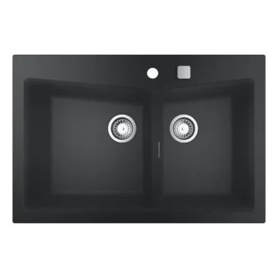 grohe k700 keukenspoelbak composiet opbouw graniet zwart 31657ap0 excenter 3