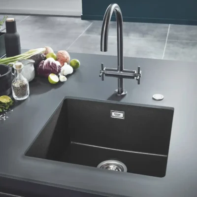 grohe k700u keukenspoelbak composiet opbouw onderbouw graniet zwart 31653ap0 1