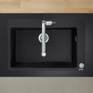 hansgrohe s51 keukenspoelbak graniet opbouw grafiet zwart 43313170 1