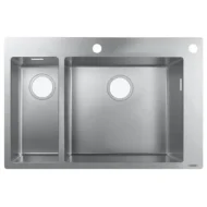 hansgrohe s71 keukenspoelbak opbouw vlakbouw rvs geborsteld 43310800 1