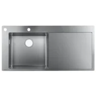 hansgrohe s71 keukenspoelbak opbouw vlakbouw rvs geborsteld 43332800 1