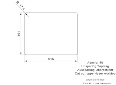 reginox admiral 40 okg r18309 enkele keukenspoelbak rvs vlakbouw of opbouw 3