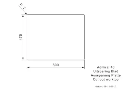 reginox admiral 40 okg r18309 enkele keukenspoelbak rvs vlakbouw of opbouw 4