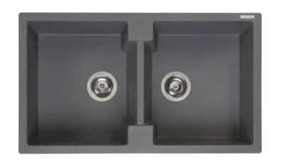 reginox amsterdam 20 grey silvery r31018 dubbele keukenspoelbak graniet opbouw 1