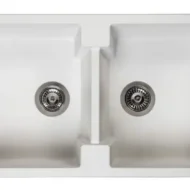reginox amsterdam 20 pure white r30998 dubbele keukenspoelbak graniet opbouw 1