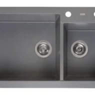 reginox amsterdam 25 grey silvery r31094 anderhalve keukenspoelbak graniet opbouw 1