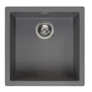 reginox amsterdam 40 x 40 grey silvery r32329 enkele keukenspoelbak graniet onderbouw of opbouw 1
