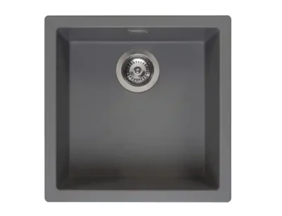 reginox amsterdam 40 x 40 grey silvery r32329 enkele keukenspoelbak graniet onderbouw of opbouw 1