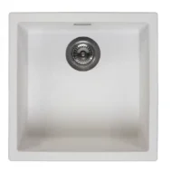 reginox amsterdam 40 x 40 pure white r32305 enkele keukenspoelbak graniet onderbouw of opbouw 1