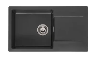 reginox amsterdam 43 black silvery r33463 enkele keukenspoelbak graniet opbouw 1