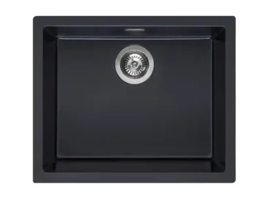 reginox amsterdam 50 x 40 pure black r34644 enkele keukenspoelbak graniet opbouw of onderbouw 1