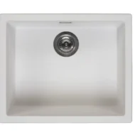 reginox amsterdam 50 x 40 pure white r30837 enkele keukenspoelbak graniet onderbouw of opbouw 1