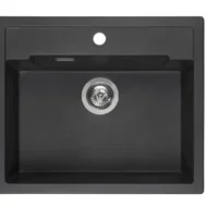 reginox amsterdam 54 tapwing black silvery r31049 enkele keukenspoelbak graniet opbouw 1