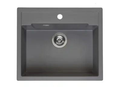 reginox amsterdam 54 tapwing grey silvery r31056 enkele keukenspoelbak graniet opbouw 1