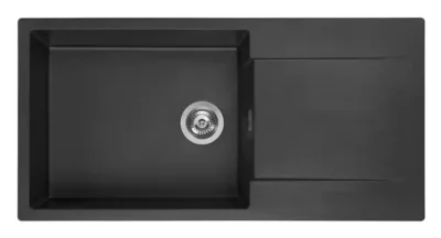 reginox amsterdam 540 black silvery r30806 enkele keukenspoelbak graniet opbouw 1