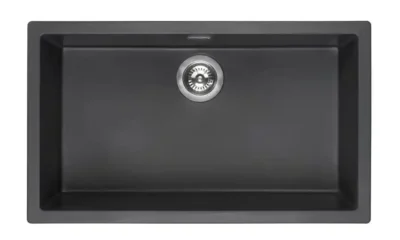 reginox amsterdam 72 x 40 black silvery r30882 enkele keukenspoelbak graniet onderbouw of opbouw 1