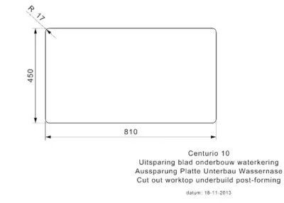 reginox centurio 10 kg cc r24065 enkele keukenspoelbak rvs omkeerbaar vlakbouw of opbouw 3