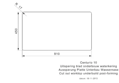 reginox centurio 10 okg r19542 enkele keukenspoelbak rvs omkeerbaar vlakbouw of opbouw 3
