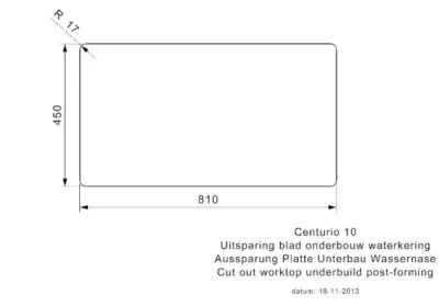 reginox centurio 10 okg r19559 enkele keukenspoelbak rvs omkeerbaar vlakbouw of opbouw excenter 4