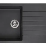 reginox harlem 10 black silvery r31254 enkele keukenspoelbak graniet opbouw 1