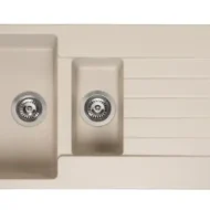 reginox harlem 15 caffe silvery r31315 anderhalve keukenspoelbak graniet opbouw 1