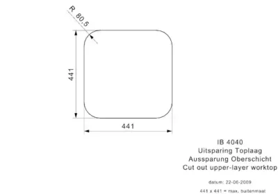 reginox ib 4040 kg cc 40 x 40 r23228 enkele keukenspoelbak rvs onderbouw vlakbouw opbouw 3
