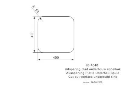 reginox ib 4040 kg cc 40 x 40 r23228 enkele keukenspoelbak rvs onderbouw vlakbouw opbouw 4