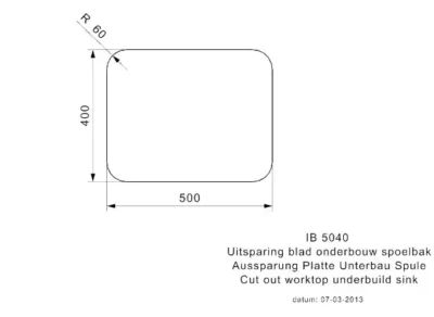 reginox ib 5040 kg cc 50 x 40 r23235 enkele keukenspoelbak rvs onderbouw vlakbouw opbouw 5