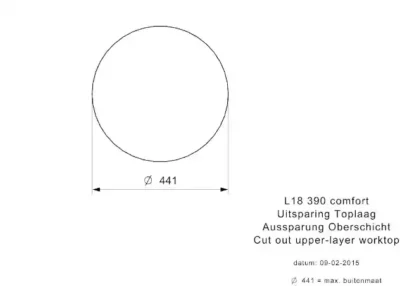 reginox l18 390 okg comfort r26076 keukenspoelbak rond rvs 39 cm onderbouw vlakbouw opbouw 5