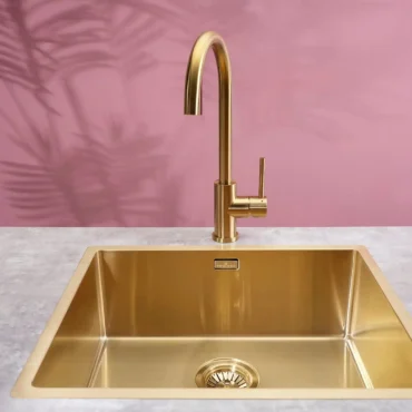 reginox miami gold 50 x 40 r30745 enkele keukenspoelbak goud opbouw vlakbouw onderbouw 4