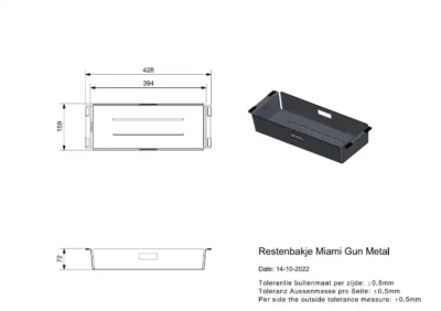 reginox miami inzetbak rvs gun metal r30547 3