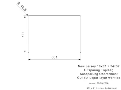 reginox new jersey 18 x 37 + 34 x 37 cm okgd comfort lb r33005 anderhalve keukenspoelbak rechts rvs onderbouw vlakbouw opbouw 5