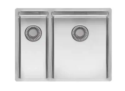 reginox new york 18 x 40 + 34 x 40 okgd comfort r27844 anderhalve keukenspoelbak rechts rvs onderbouw vlakbouw opbouw 1