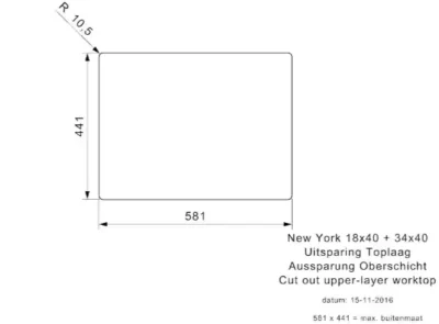 reginox new york 18 x 40 + 34 x 40 okgd comfort r27844 anderhalve keukenspoelbak rechts rvs onderbouw vlakbouw opbouw 4