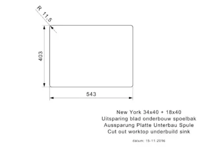 reginox new york 18 x 40 + 34 x 40 okgd comfort r27844 anderhalve keukenspoelbak rechts rvs onderbouw vlakbouw opbouw 5