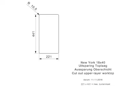 reginox new york 18 x 40 okg r27851 enkele keukenspoelbak rvs onderbouw vlakbouw opbouw 4