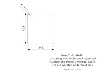 reginox new york 34 x 40 okg comfort r27820 enkele keukenspoelbak rvs onderbouw vlakbouw opbouw 5