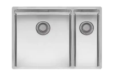 reginox new york 40 x 40 + 18 x 40 okgd comfort r27813 anderhalve keukenspoelbak links rvs onderbouw vlakbouw opbouw 1