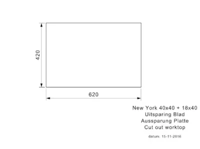 reginox new york 40 x 40 + 18 x 40 okgd comfort r27813 anderhalve keukenspoelbak links rvs onderbouw vlakbouw opbouw 4